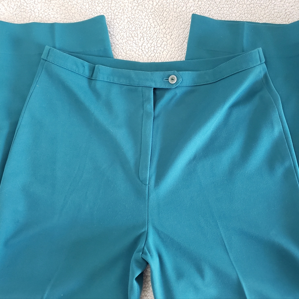 VTG JO HARDIN Teal High-Waist Stretch Trousers | Women Large